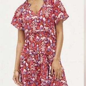 ANTHROPOLOGIE Robin Tiered Mini Dress S
